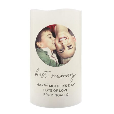 Personalised photo upload led candle