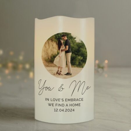 Personalised photo upload led candle