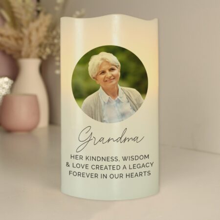 Personalised photo upload led candle