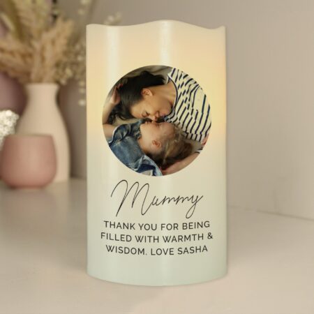 Personalised photo upload led candle