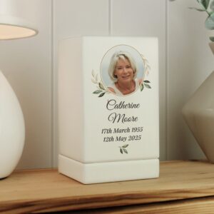 Personalised Photo Upload Small Wooden Urn: 1 - Urns By Gift Moments