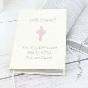Personalised Pink Cross Holy Bible - Eco-friendly: 3 - Books By Gift Moments