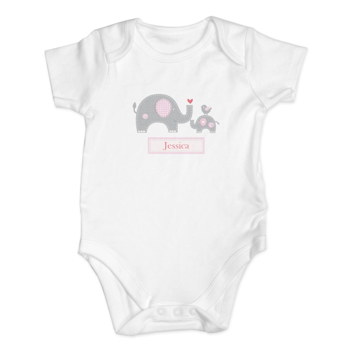 Personalised Pink Elephant 0-3 Months Baby Vest: 3 - Baby Clothing By Gift Moments
