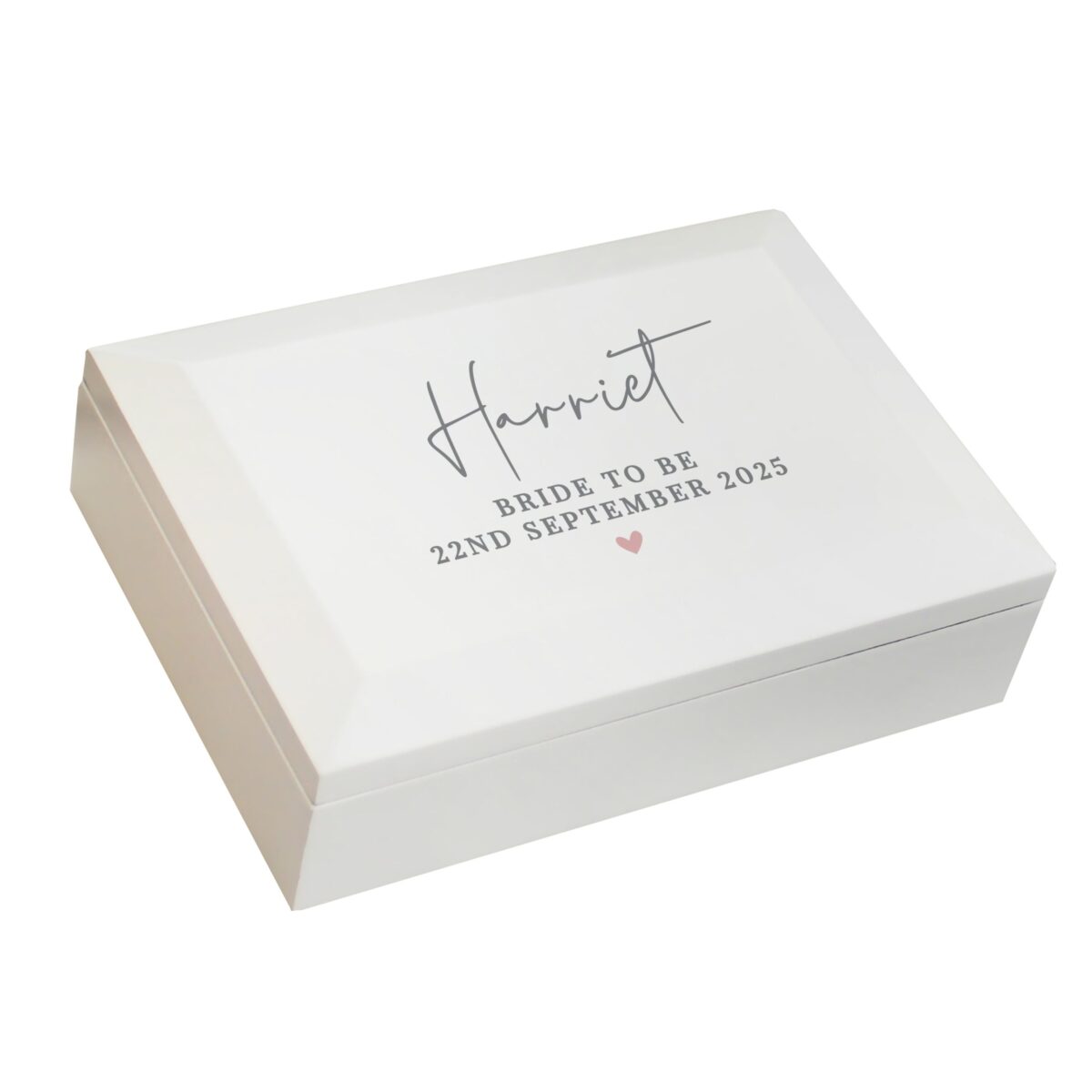 Personalised Pink Heart Wooden Jewellery Box: 6 - Jewellery Boxes By Gift Moments