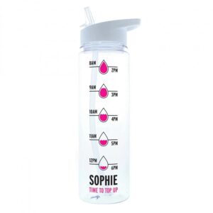 Personalised Pink ’Hydration Tracker’ Water Bottle: 4 - Water Bottles By Gift Moments