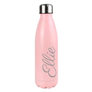 Personalised Pink Metal Insulated Drinks Bottle: 5 - Water Bottles By Gift Moments