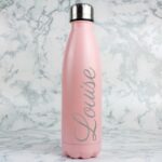 Personalised Pink Metal Insulated Drinks Bottle: 1 - Water Bottles By Gift Moments