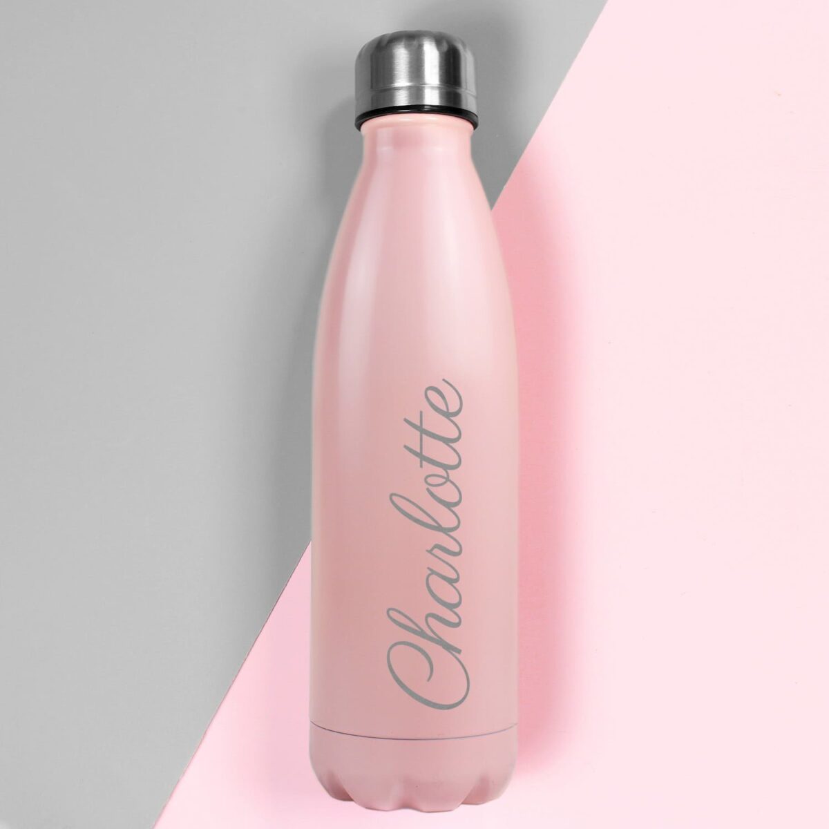 Personalised Pink Metal Insulated Drinks Bottle: 4 - Water Bottles By Gift Moments