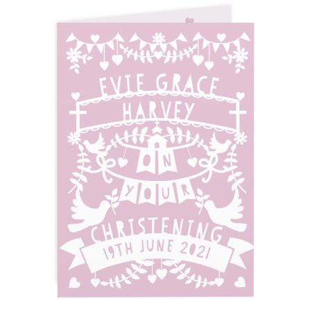 Personalised Pink Papercut Style Card: 3 - Greeting Cards By Gift Moments