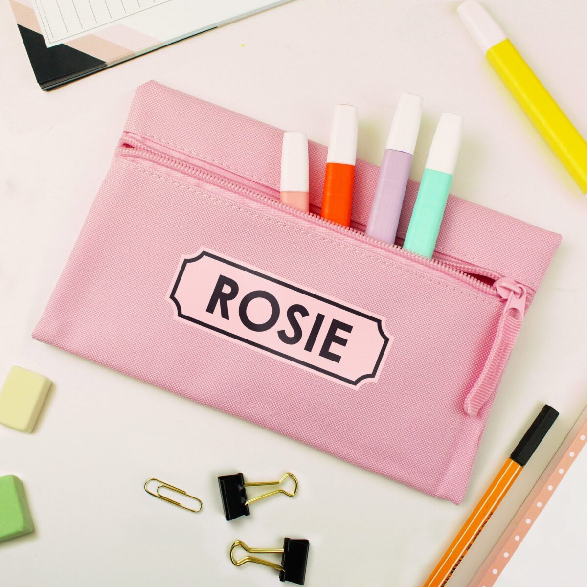Personalised Pink Pencil Case: 2 - Pencil Cases & Sets By Gift Moments