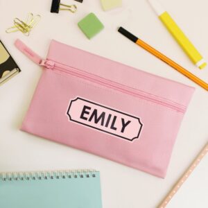 Personalised Pink Pencil Case: 1 - Pencil Cases & Sets By Gift Moments