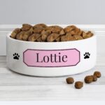 Personalised Pink Plaque 14cm Medium Pet Bowl: 1 - Pet Products By Gift Moments