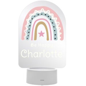 Personalised Pink Rainbow LED Colour Changing Night Light: 4 - LED Lighting By Gift Moments