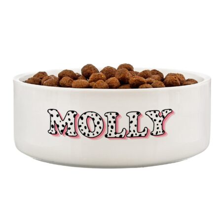 Personalised Pink Spots Name 14cm Medium Pet Bowl: 4 - Pet Products By Gift Moments