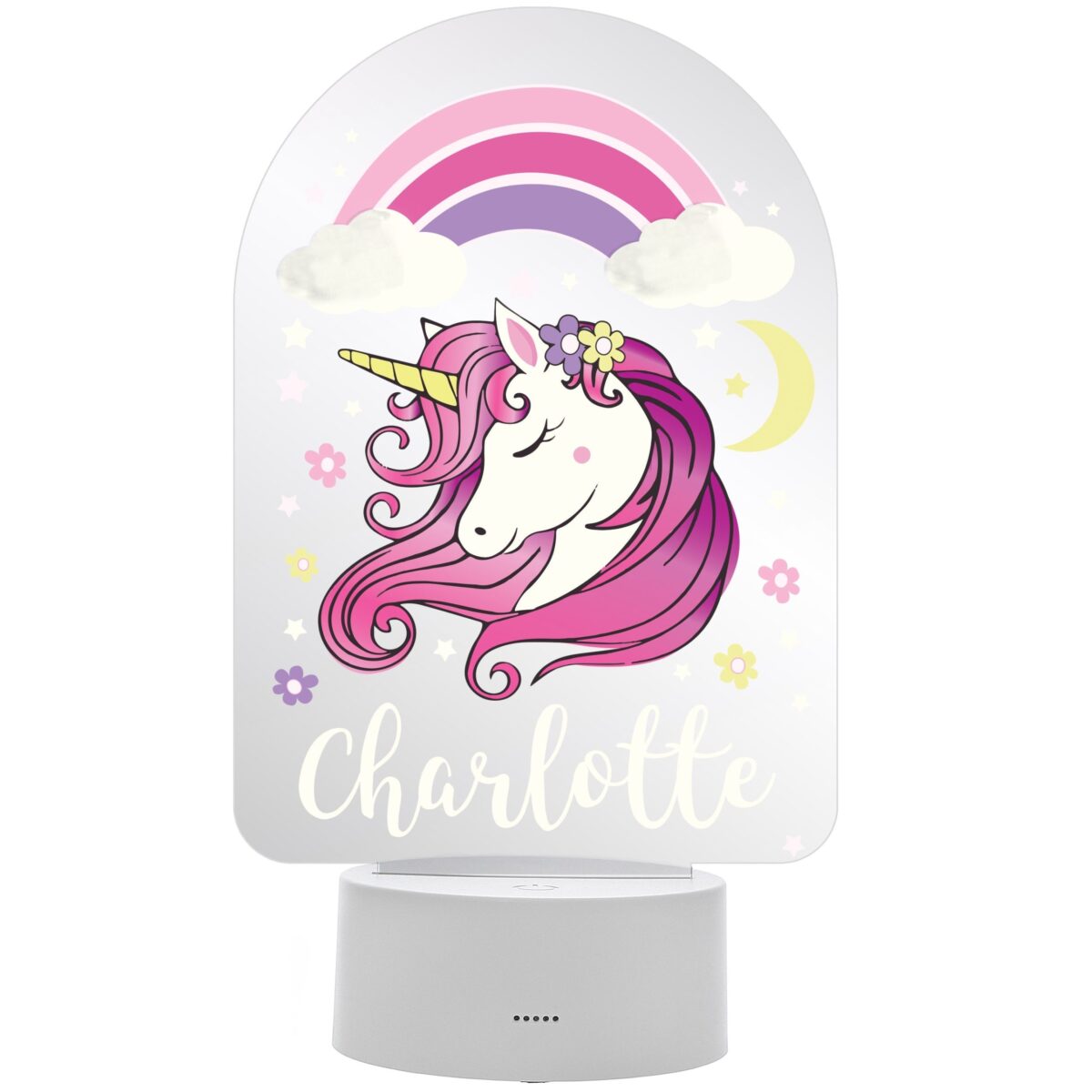 Personalised Pink Unicorn LED Colour Changing Night Light: 5 - LED Lighting By Gift Moments