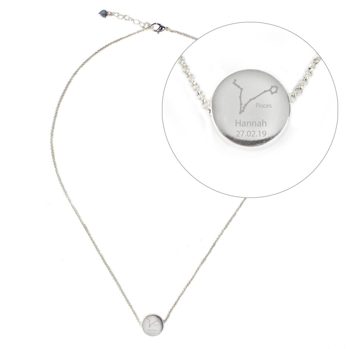 Personalised Pisces Zodiac Star Sign Necklace (Feb 19th - Mar 20th): 3 - Necklaces By Gift Moments