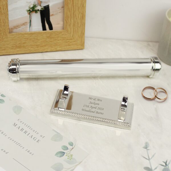 Personalised Plain Silver Plated Certificate Holder: 1 - Certificate Holders By Gift Moments