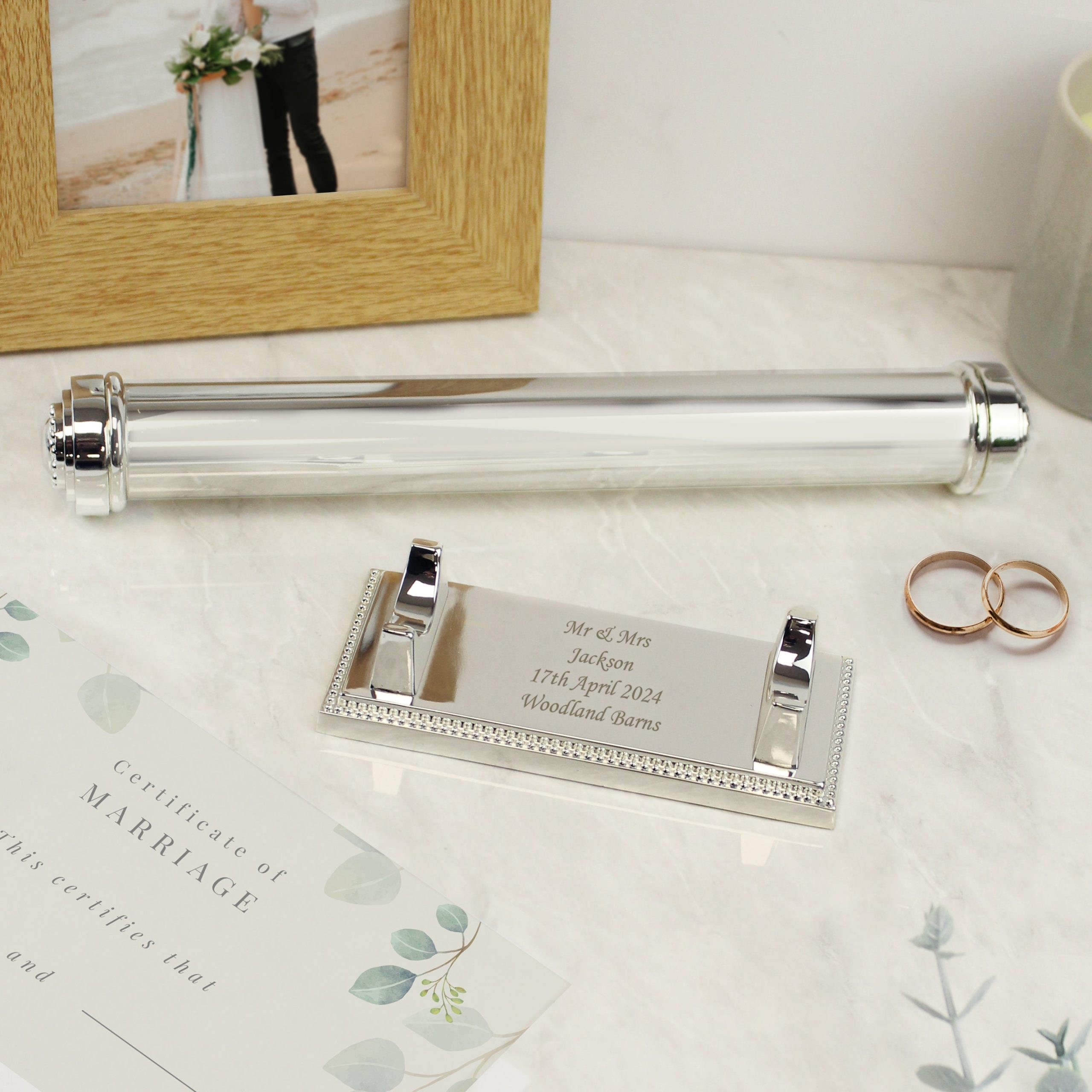 Personalised Plain Silver Plated Certificate Holder: 1 - Certificate Holders By Gift Moments