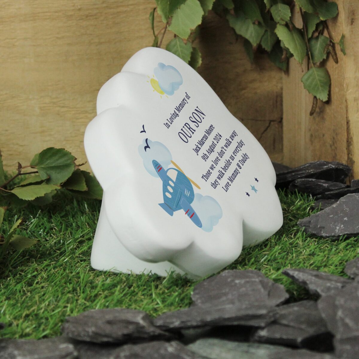 Personalised plane resin memorial cloud