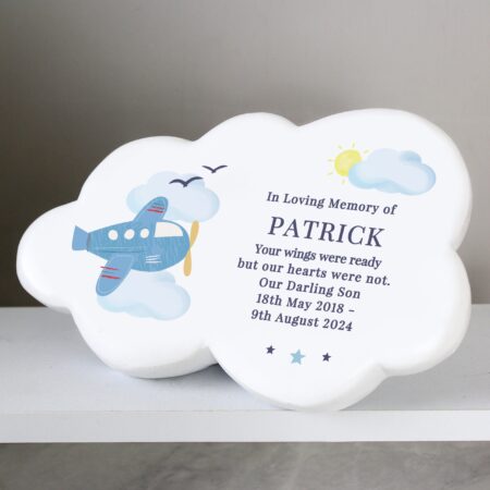Personalised plane resin memorial cloud
