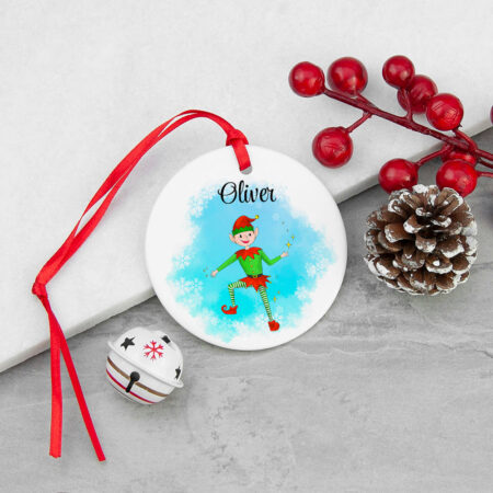 Personalised Boy Elf Christmas Ornament: 1 - Christmas Decorations By Gift Moments