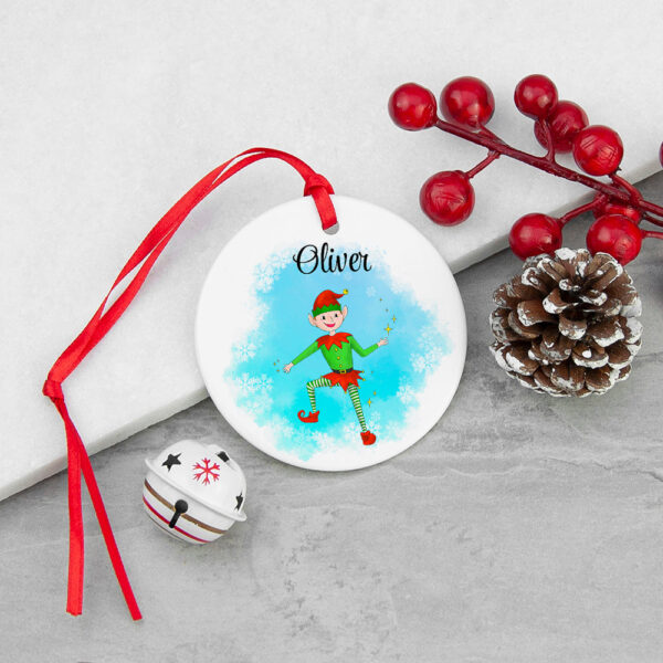 Personalised Boy Elf Christmas Ornament: 1 - Christmas Decorations By Gift Moments