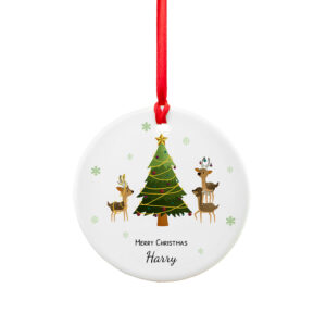 Personalised Playing Reindeers Christmas Ornament: 4 - Christmas Decorations By Gift Moments