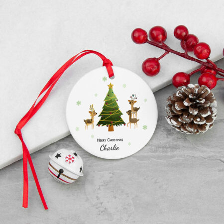 Personalised Playing Reindeers Christmas Ornament: 1 - Christmas Decorations By Gift Moments
