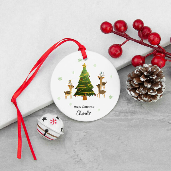 Personalised Playing Reindeers Christmas Ornament: 1 - Christmas Decorations By Gift Moments