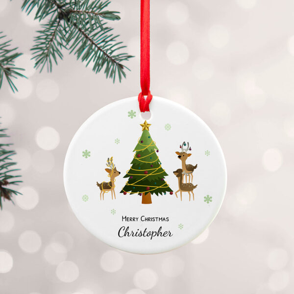 Personalised Playing Reindeers Christmas Ornament: 2 - Christmas Decorations By Gift Moments
