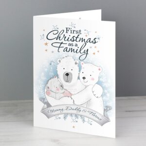 Personalised Polar Bear ’1st Christmas As A Family’ Card: 2 - Greeting Cards By Gift Moments