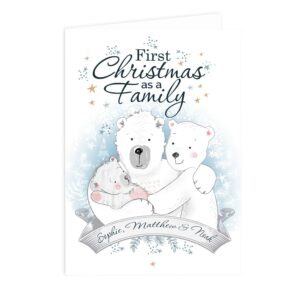 Personalised Polar Bear ’1st Christmas As A Family’ Card: 3 - Greeting Cards By Gift Moments