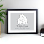 Personalised Polar Bear Family Black Framed Print: 1 - Framed Prints By Gift Moments