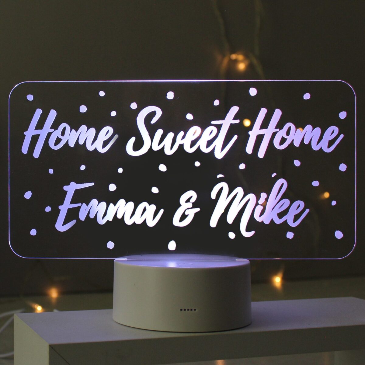Personalised Polka-dot Message LED Colour Changing Night Light: 1 - LED Lighting By Gift Moments