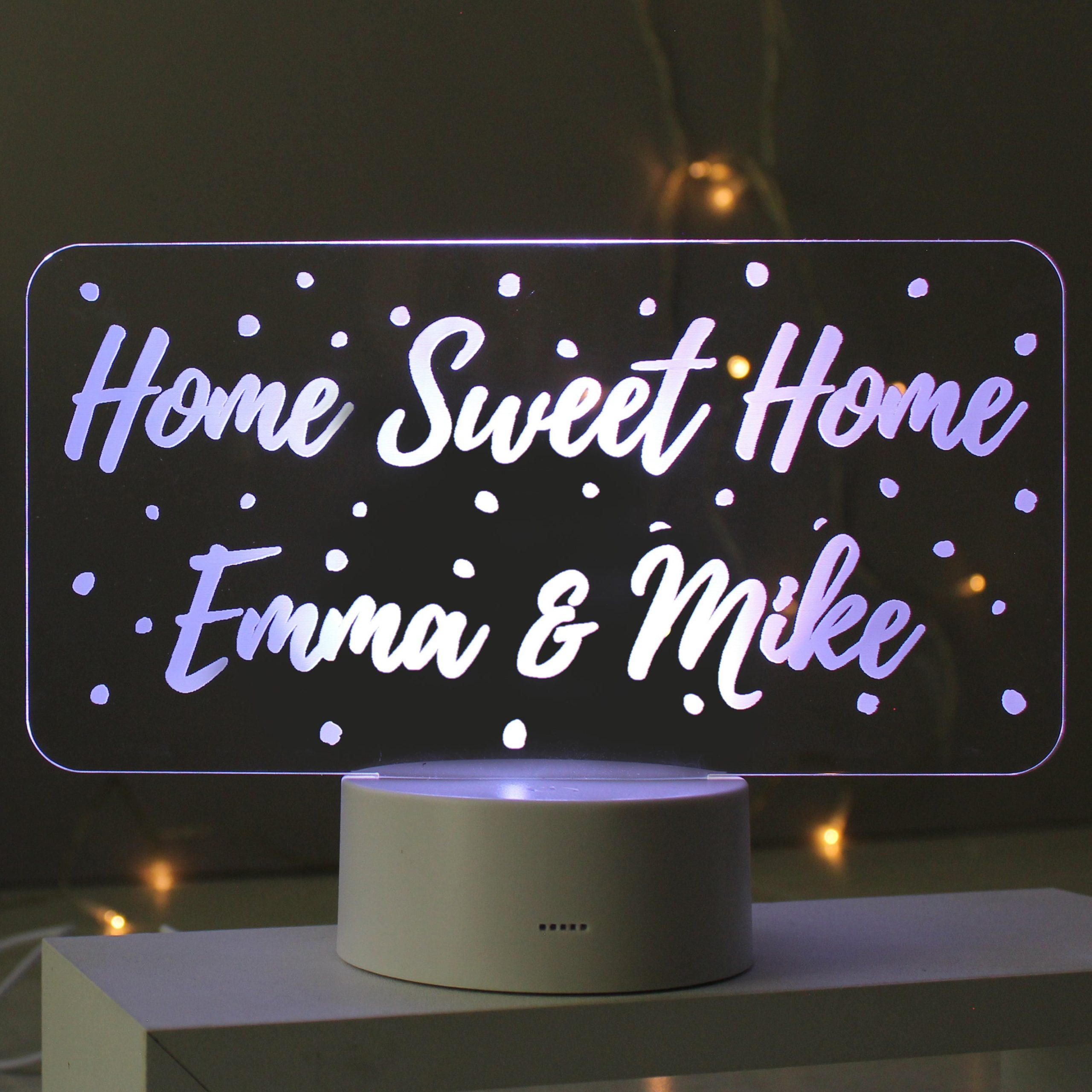 Personalised Polka-dot Message LED Colour Changing Night Light: 1 - LED Lighting By Gift Moments
