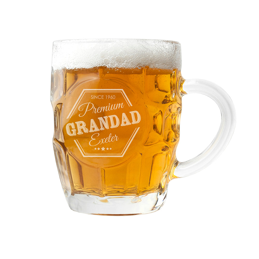 Personalised Premium Dimpled Beer Glass: 5 - Beer Glasses By Gift Moments