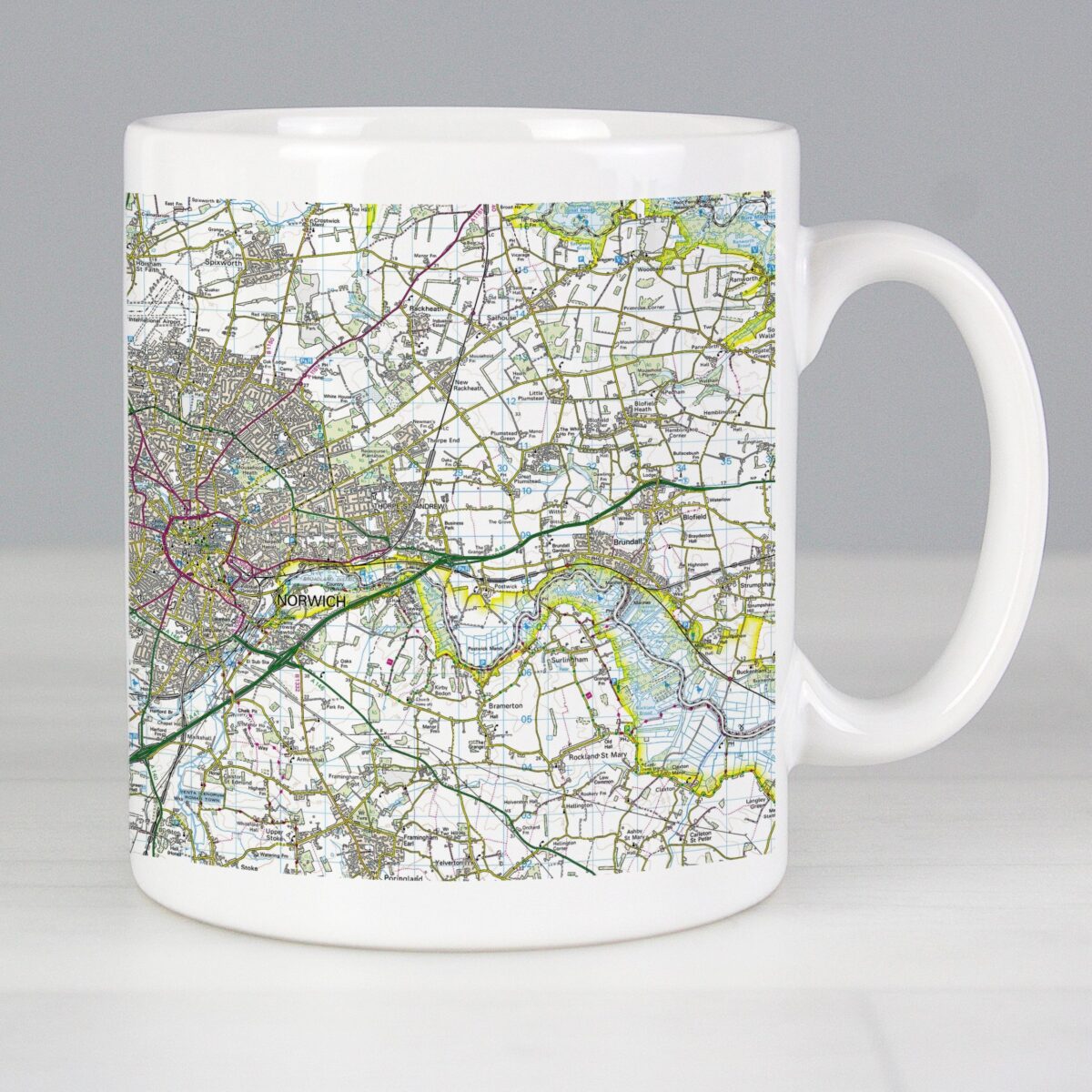 Personalised present day edition map mug