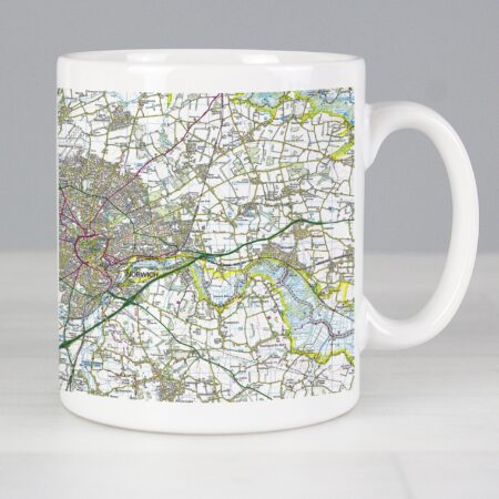 Personalised present day edition map mug