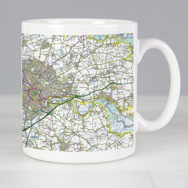 Personalised Present Day Edition Map Mug: 1 - Mugs By Gift Moments