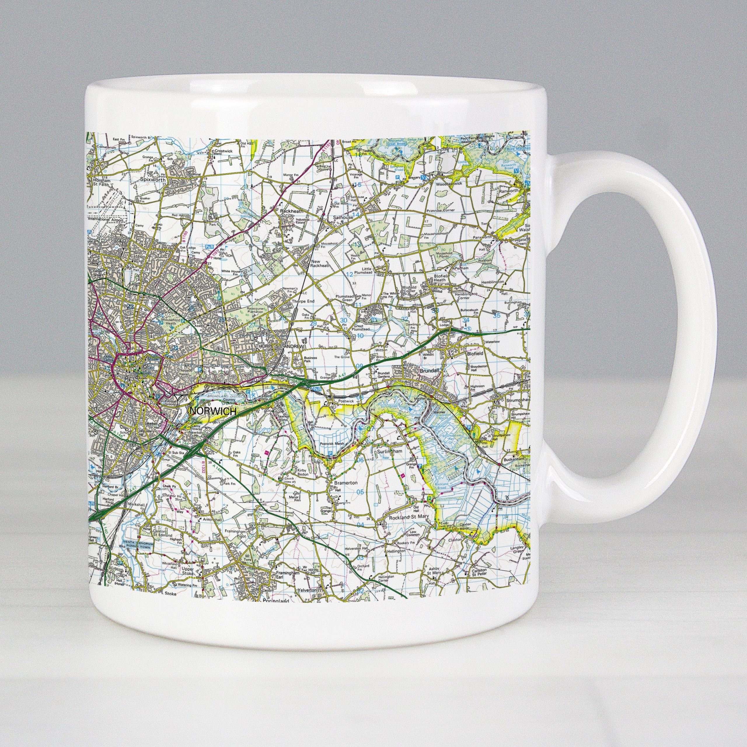 Personalised Present Day Edition Map Mug: 1 - Mugs By Gift Moments