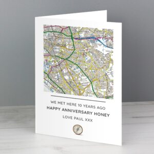 Personalised Present Day Map Compass Card: 6 - Greeting Cards By Gift Moments