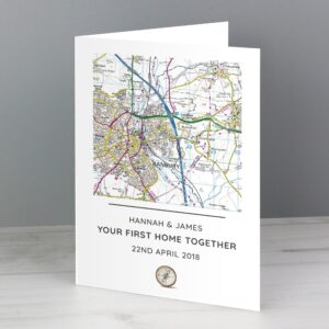 Personalised Present Day Map Compass Card: 1 - Greeting Cards By Gift Moments