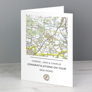 Personalised Present Day Map Compass Card: 3 - Greeting Cards By Gift Moments
