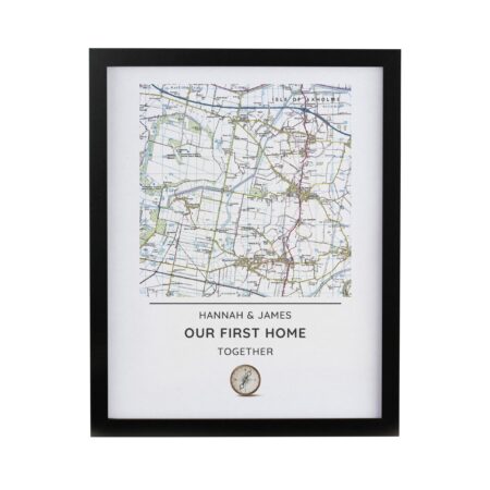 Personalised Present Day Map Compass Framed Prints: 8 - Framed Prints By Gift Moments