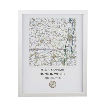Personalised Present Day Map Compass Framed Prints: 9 - Framed Prints By Gift Moments