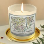 Personalised Present Day Map Compass Scented Jar Candle: 1 - Candles By Gift Moments