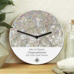 Personalised Present Day Map Compass Wall Clock: 1 - Clocks By Gift Moments