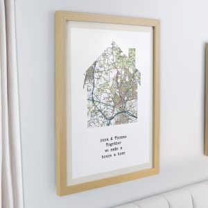 Personalised Present Day Map Home Framed Prints: 4 - Framed Prints By Gift Moments