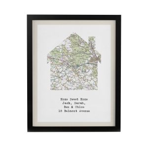 Personalised Present Day Map Home Framed Prints: 8 - Framed Prints By Gift Moments