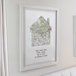 Personalised Present Day Map Home Framed Prints: 6 - Framed Prints By Gift Moments